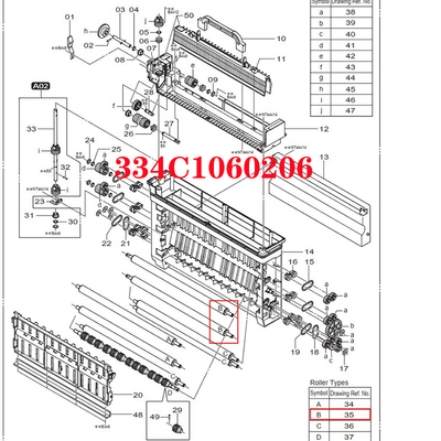 334C1060206 Con lăn một phần minilab Fuji 550/570 Trung Quốc sản xuất mới nhà cung cấp